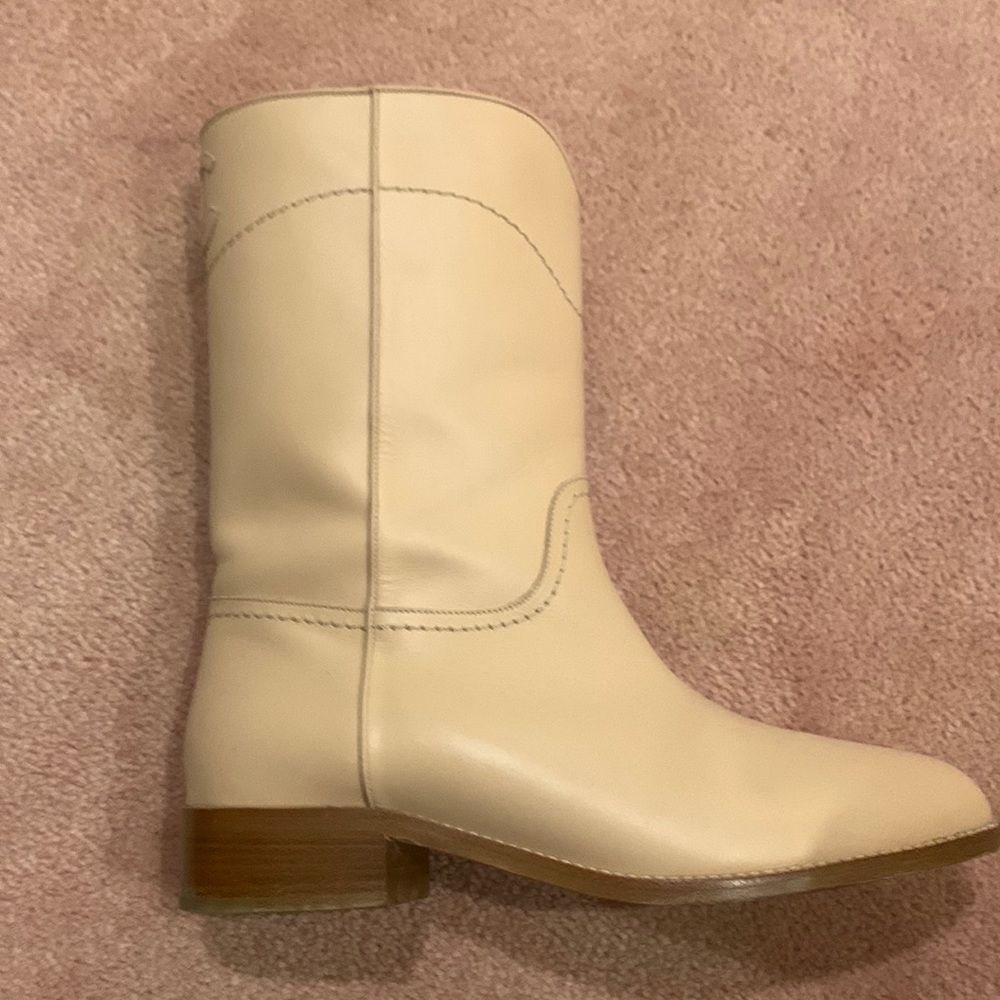 Authentic Chanel Mid Calf Boots with Logo European size 40.5